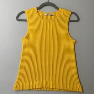 MM Lafleur Women Tank Top Small Yellow Avery Knit Top Sleeveless Colorful
